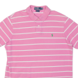 POLO RALPH LAUREN Custom Fit Mens Polo Shirt Pink Striped XL Cheap