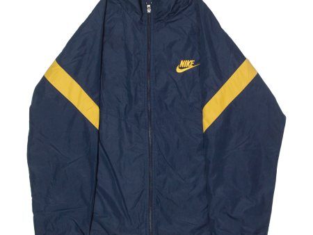 NIKE Mens Windbreaker Jacket Blue Chevron L Online Sale