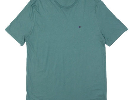 TOMMY HILFIGER Mens T-Shirt Green XL Online Sale