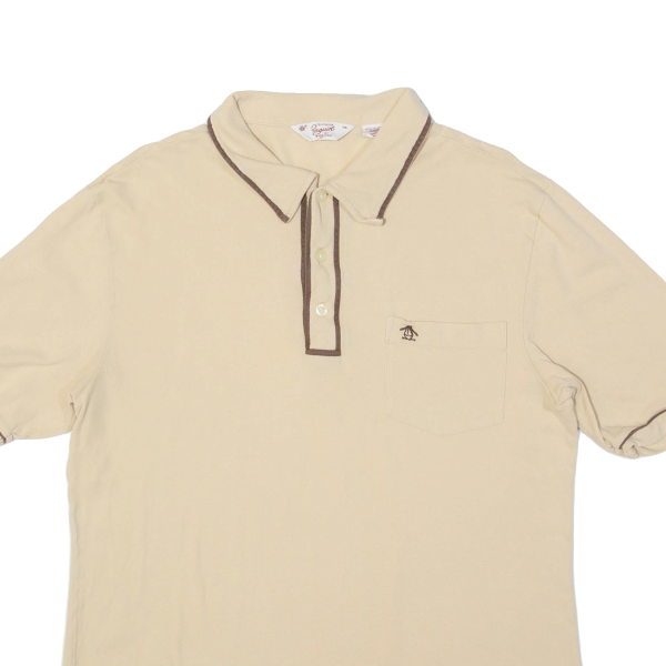 ORIGINAL PENGUIN Mens Polo Shirt Beige 2XL Online