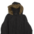 CALVIN KLEIN Womens Puffer Jacket Black Hooded XL Hot on Sale