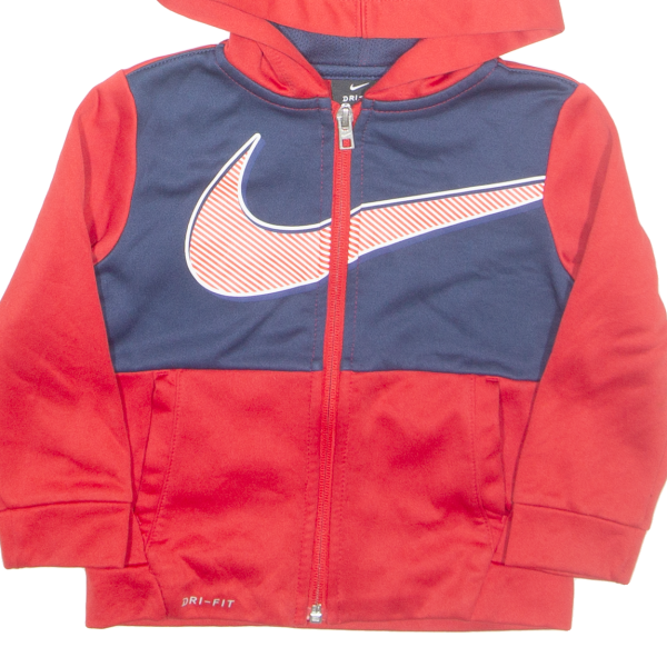 NIKE Dri-fit Boys Track Jacket Red Hooded 2Y Online Sale