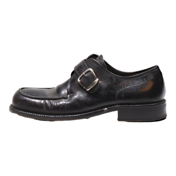 BOSS Monk Shoes Black Leather Mens UK 8 on Sale