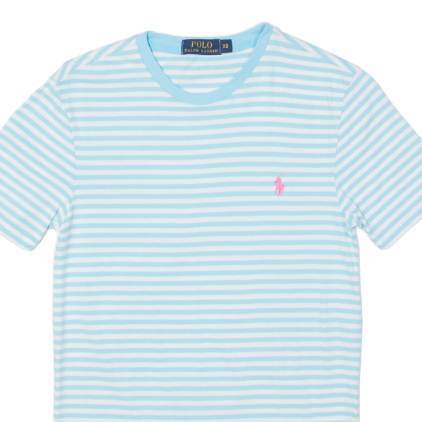 POLO RALPH LAUREN Striped Womens T-Shirt Blue XS Discount