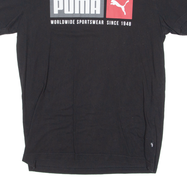 PUMA Mens T-Shirt Black Crew Neck L For Cheap