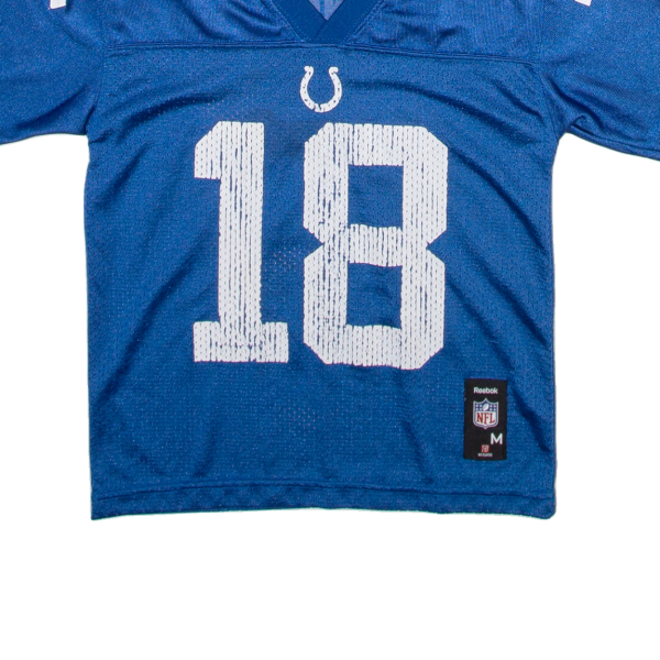 REEBOK Indianapolis Colts Boys Jersey Blue USA V-Neck Nylon M For Sale