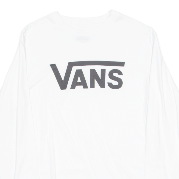 VANS Boys T-Shirt White Long Sleeve Crew Neck L Online Hot Sale