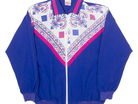 G.W. Womens Jacket Purple 80s Crazy Pattern S Online Hot Sale