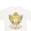 STARTER Pittsburgh Steelers Mens T-Shirt Cream USA Crew Neck L on Sale