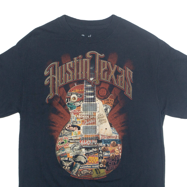 OUTHOUSE Houston Texas Guitar Mens T-Shirt Black M Online now