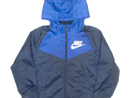 NIKE Boys Jacket Blue Hooded 7Y For Discount