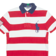 POLO RALPH LAUREN Custom Slim Fit Mens Polo Shirt Red Striped XS Hot on Sale