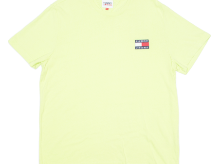 TOMMY HILFIGER Mens T-Shirt Green Crew Neck XL Online