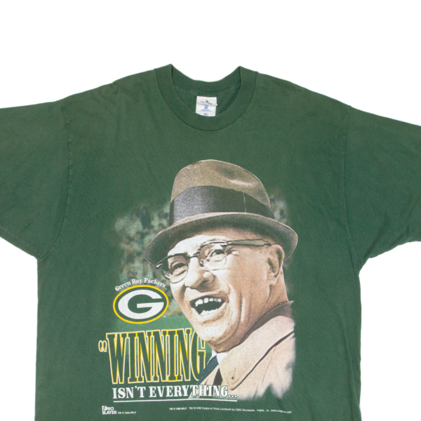 PRO PLAYER NFL Green Bay Packers 1997 Super Bowl Vince Lombardi Mens T-Shirt Green 90s USA 2XL Cheap