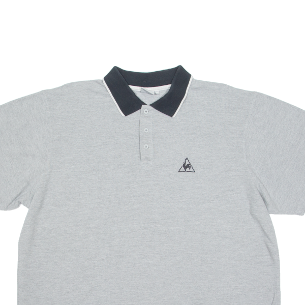 LE COQ SPORTIF Mens Polo Shirt Grey 3XL For Discount