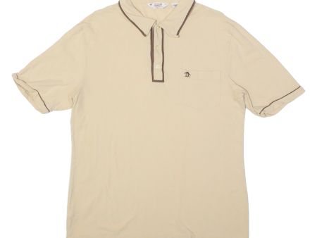 ORIGINAL PENGUIN Mens Polo Shirt Beige 2XL Online