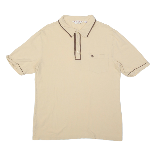 ORIGINAL PENGUIN Mens Polo Shirt Beige 2XL Online