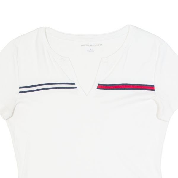 TOMMY HILFIGER Cropped Womens T-Shirt White S Online Hot Sale