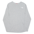 THE NORTH FACE Mens T-Shirt Grey Long Sleeve Crew Neck M For Cheap