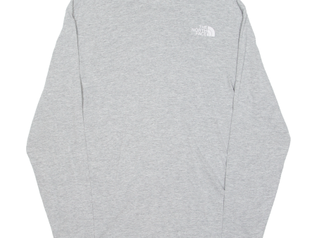 THE NORTH FACE Mens T-Shirt Grey Long Sleeve Crew Neck M For Cheap