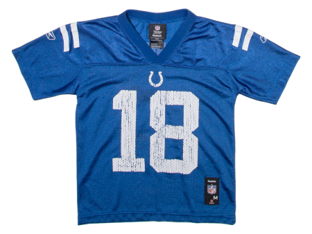 REEBOK Indianapolis Colts Boys Jersey Blue USA V-Neck Nylon M For Sale