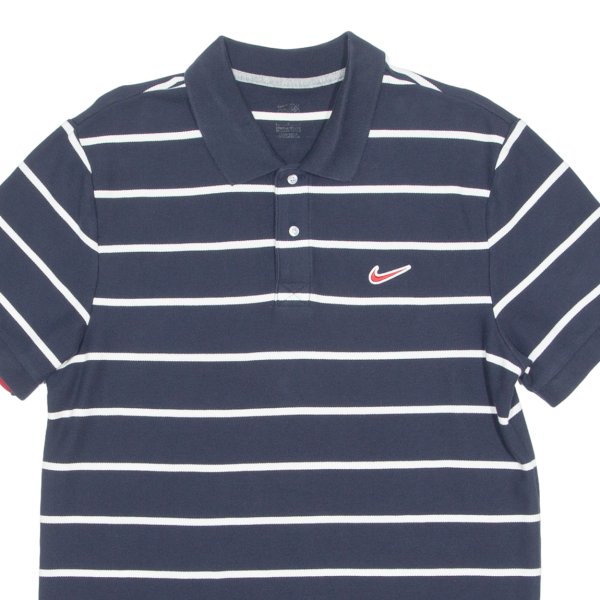 NIKE Mens Polo Shirt Blue Striped L Online