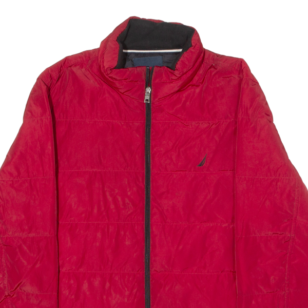 NAUTICA Mens Puffer Jacket Red L Discount