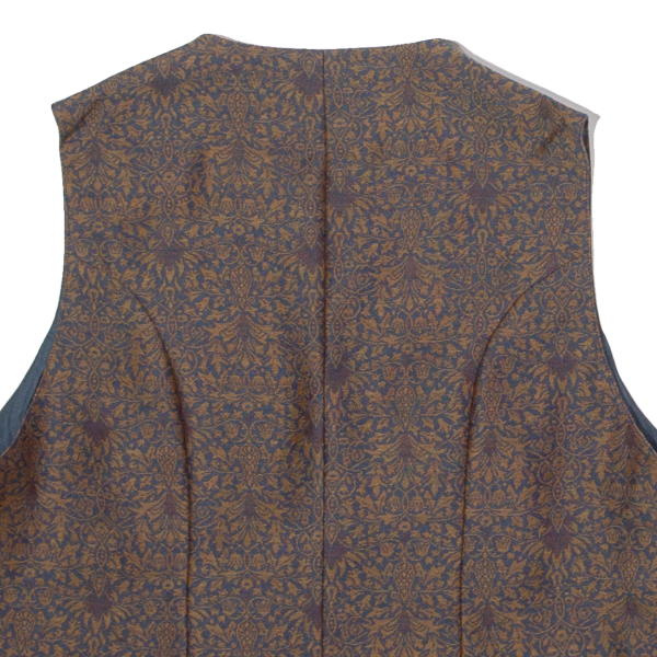 JERRY WILLIAMS Womens Blazer Waistcoat Brown Wool Floral UK 14 Fashion