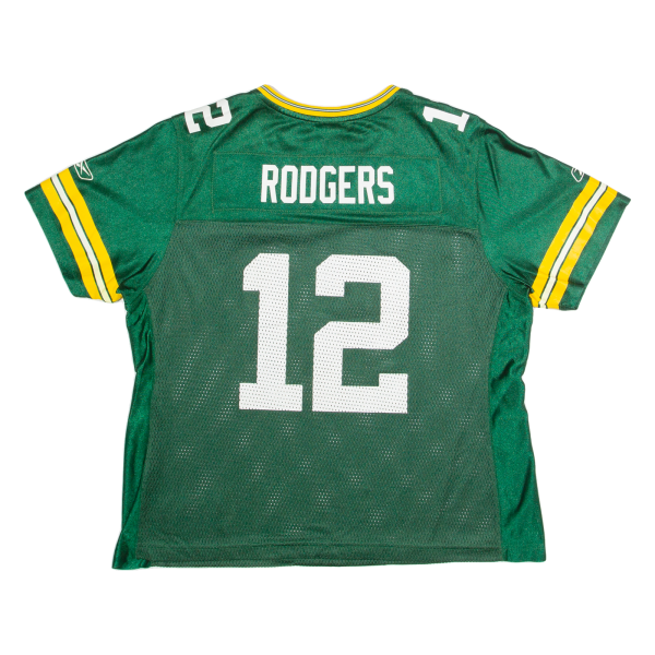 REEBOK NFL 12 Rodgers Womens Jersey Green USA V-Neck Nylon XL Supply