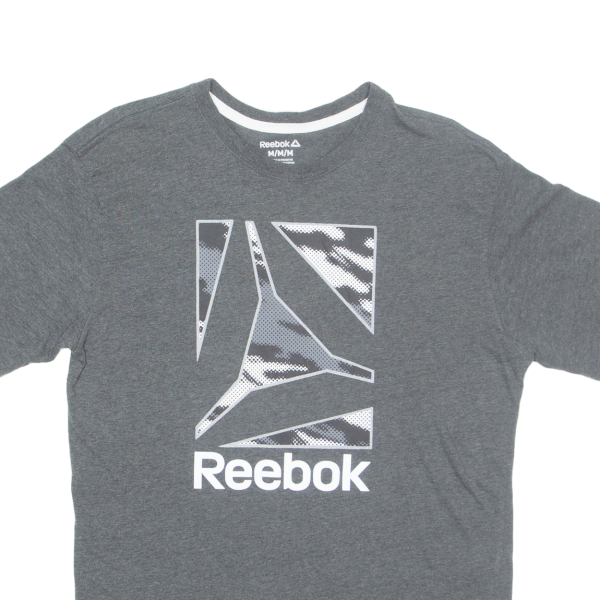 REEBOK Mens T-Shirt Grey M Hot on Sale