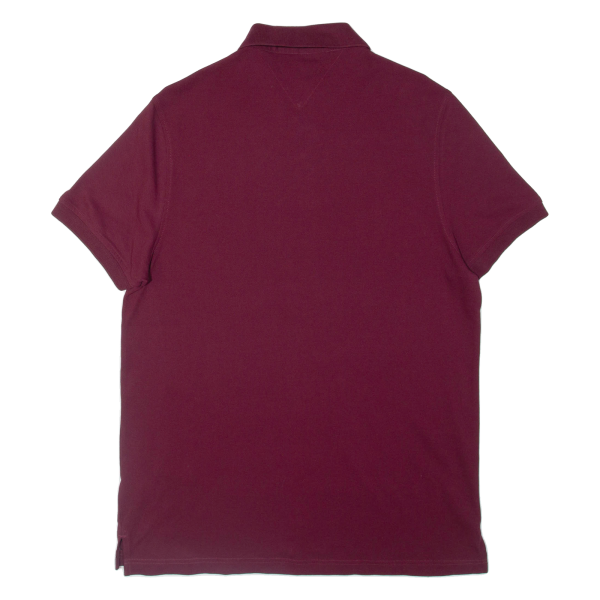 TOMMY HILFIGER Mens Polo Shirt Maroon L Discount