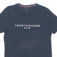 TOMMY HILFIGER Mens T-Shirt Blue Crew Neck L Discount