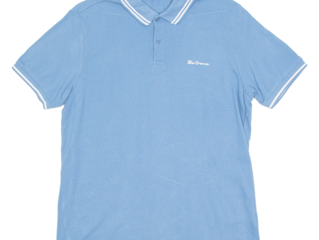 BEN SHERMAN Mens Polo Shirt Blue S Hot on Sale