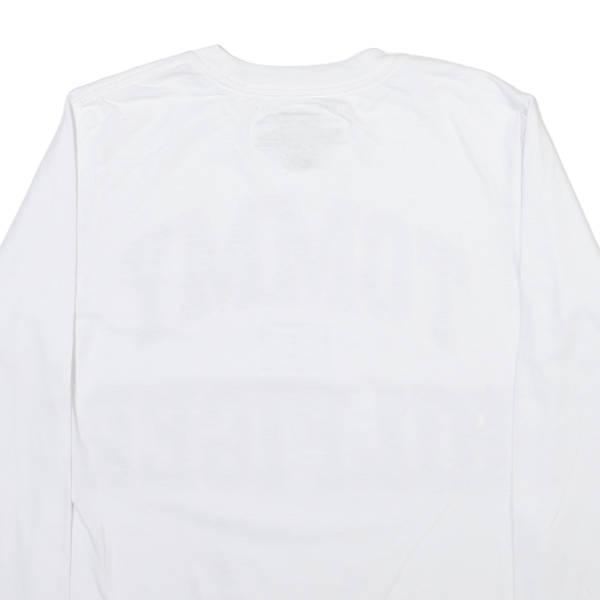 TOMMY HILFIGER Boys T-Shirt White Long Sleeve L Hot on Sale