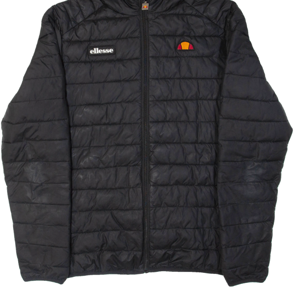 ELLESSE Mens Puffer Jacket Black Hooded M Discount