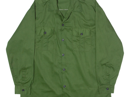 Mens Workwear Jacket Green Twill L Hot on Sale