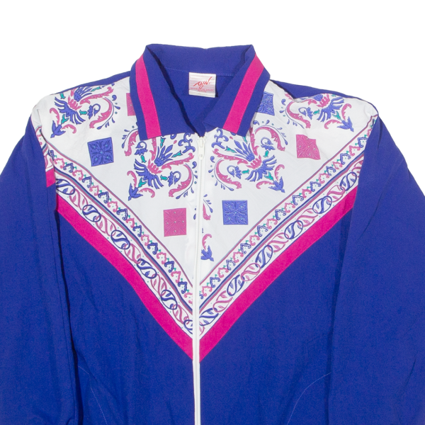 G.W. Womens Jacket Purple 80s Crazy Pattern S Online Hot Sale