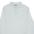 MICHAEL KORS Mens Polo Shirt Grey Long Sleeve 2XL For Discount