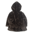 Faux Fur Girls Duffle Coat Brown Hooded 2-3Y on Sale