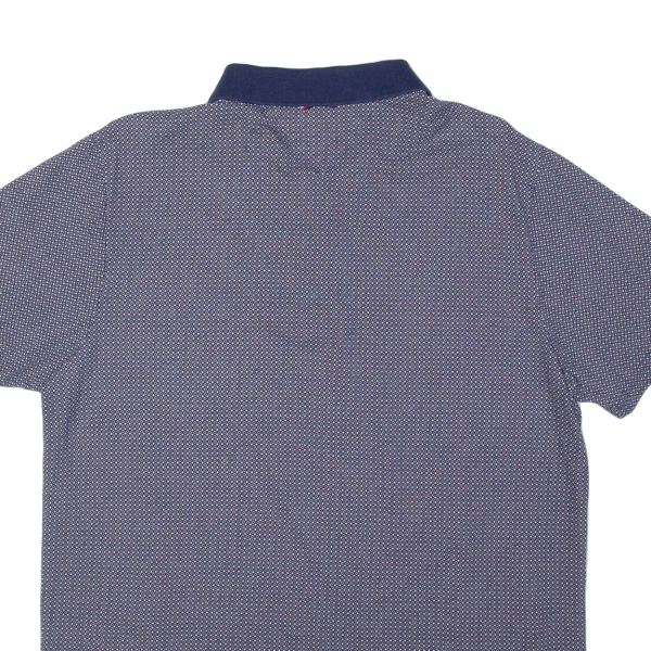 TOMMY HILFIGER Slim Fit Mens Polo Shirt Blue Spotted XL Cheap