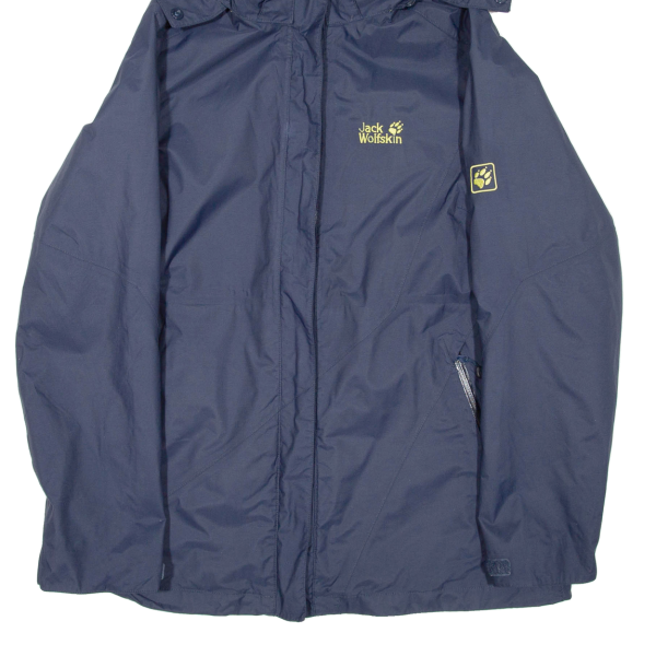 JACK WOLFSKIN Womens Rain Jacket Blue Hooded UK 14 Online