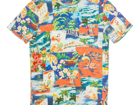 POLO RALPH LAUREN Custom Slim Fit Hawaii Mens T-Shirt Blue S Online