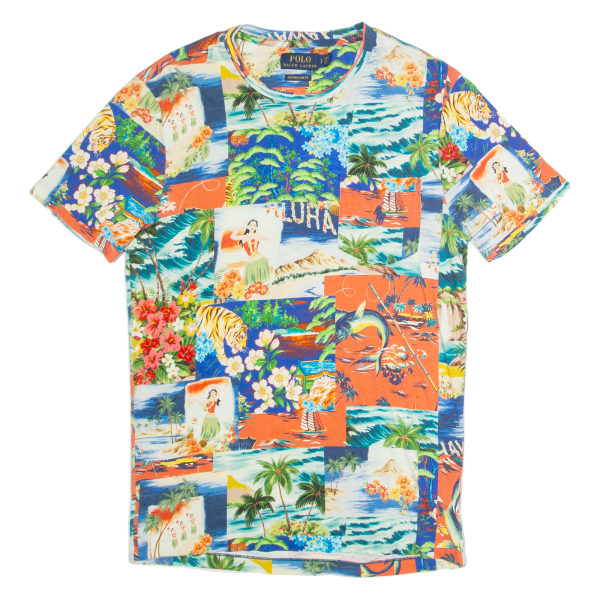 POLO RALPH LAUREN Custom Slim Fit Hawaii Mens T-Shirt Blue S Online