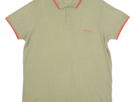 BEN SHERMAN Mens Polo Shirt Green 2XL Fashion