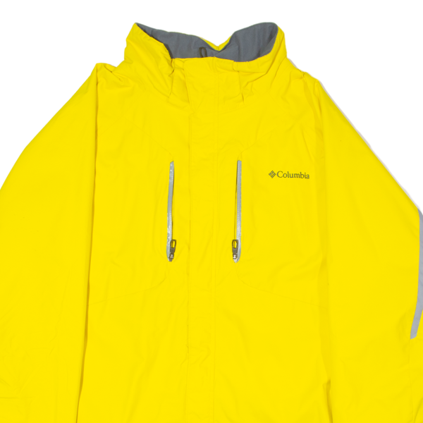 COLUMBIA Mens Ski Coat Yellow Nylon 4XL For Discount