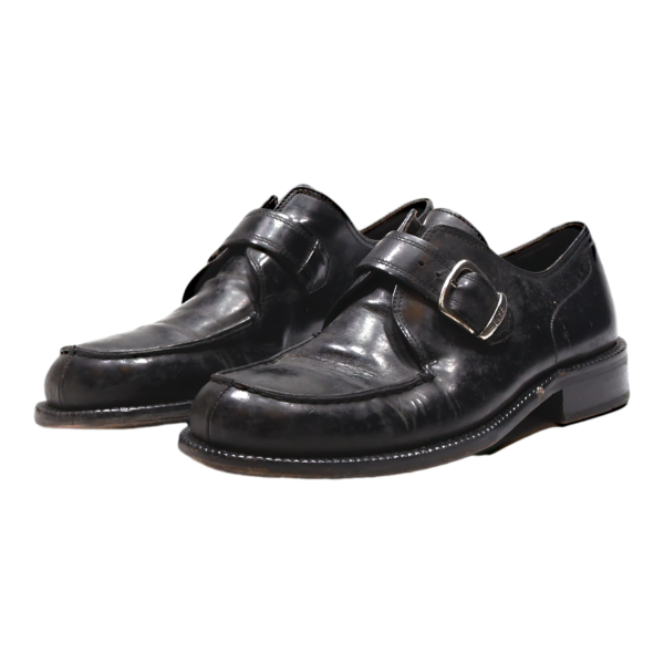 BOSS Monk Shoes Black Leather Mens UK 8 on Sale