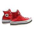 CONVERSE Platform High Top Trainers Red Canvas Womens UK 7 Online Hot Sale