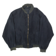 Mens Bomber Jacket Blue Silk 90s M Online Sale