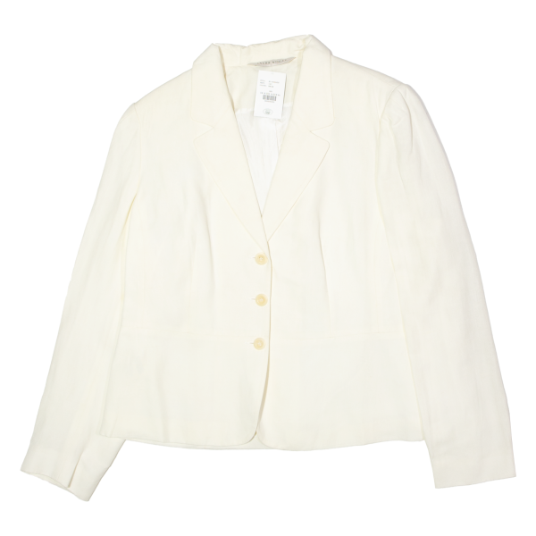 LAURA ASHLEY Womens Blazer Jacket Cream Viscose UK 18 Online now