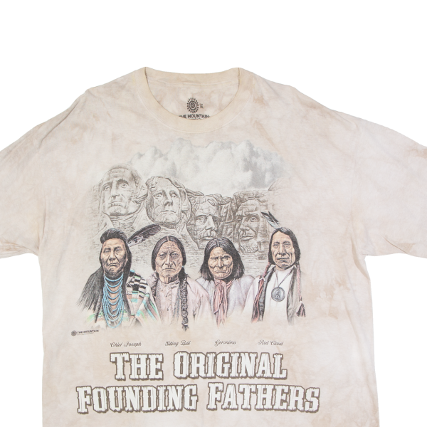 THE MOUNTAIN The Original Founding Fathers Mens T-Shirt Beige USA XL on Sale